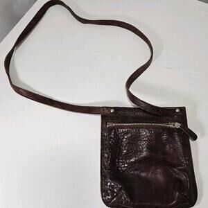 ELLINGTON Small Cowhide Dark Brown Leather Crossbody Purse Bag